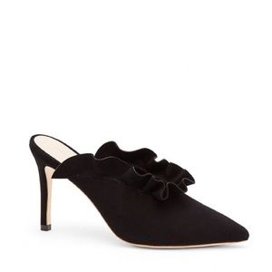 Loeffler Randal Langley Black Suede Stiletto Mule